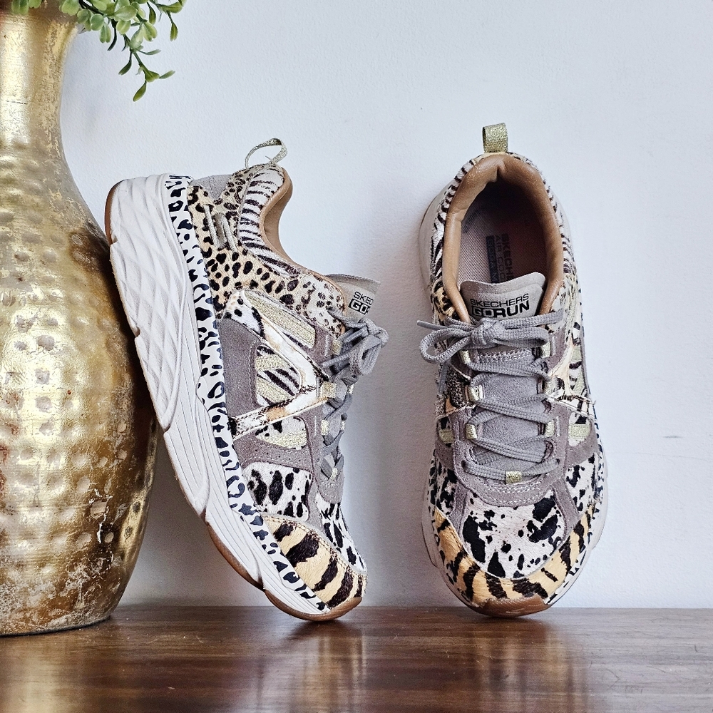 Skechers Max Cushioning Elite Kingdom 128540MLT Animal Print Sneakers 6.5